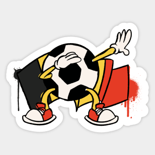 Dabbing Soccer Ball Cartoon Belgium Belgian Flag Football Sticker